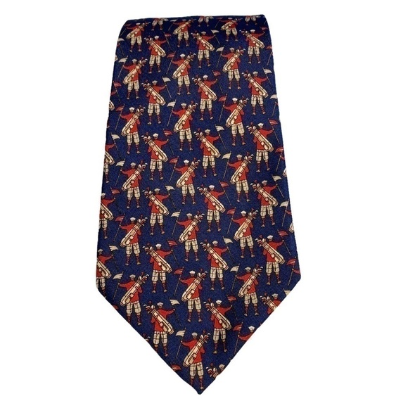 SALVATORE Ferragamo Silk Golf Tie - Picture 4 of 11